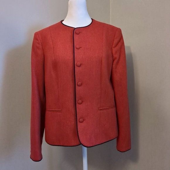 Vintage JG Hook Blazer Wool Red Office Business Size Medium - Picture 1 of 9